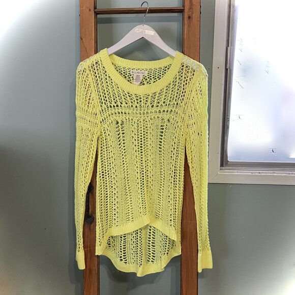 💗3/15💗 Billabong Long Sleeve Boho Crochet Top / Sweater Size S - Picture 1 of 6